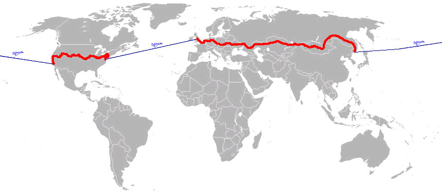 World Map Route